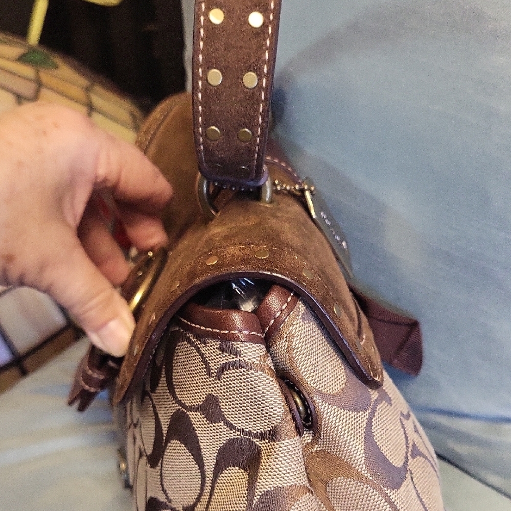 Coach Brown and Tan Women's Bag - Picture 10 of 13